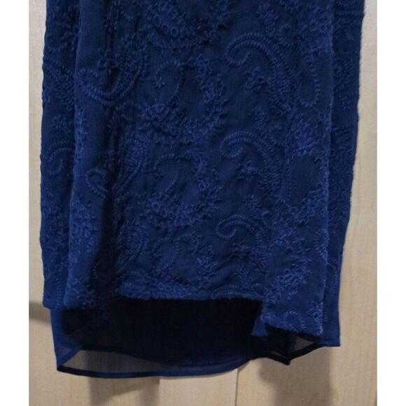 Maurices Navy Blue Embroidered Sleeveless Tank W Strappy Back & Buttons Y2K - Picture 3 of 6